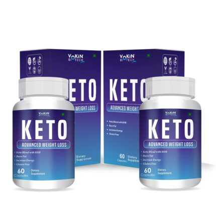 Vokin Biotech Keto Capsules Ultra Weight Loss Fat Burner Supplement with (Green Tea + Garcinia Cambogia + Green Coffee) Extract 60 Capsules (Pack Of 2)