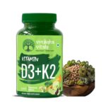 Vruksha Vitals Vit D3 & K2 100% RDA, 240 Tablets - For Adults & Kids - Plant based Vitamin D3 600 IU & Vitamin K2 as MK7 55 mcg, Vitamin D & Vit K Tablets/Capsules Supplement