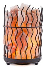 WBM 1332 Himalayan Light Pillar Natural Air Purifying Tall Basket Salt Lamp with Crystal Chunks, Bulb and Dimmer Switch