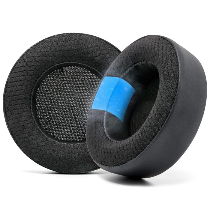 WC Freeze Virtuoso - Hybrid Fabric Cooling Gel Replacement Earpads for Corsair Virtuoso Gaming Headset, Made by Wicked Cushions, Improved Durability, Thickness and Sound Isolation | (Black)