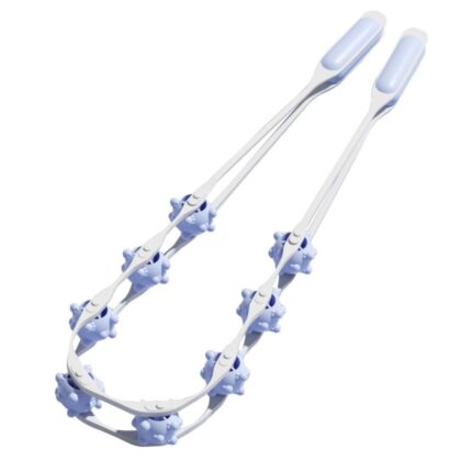 WE-CEF Ball pull back strip muscle roller stick leg muscle massager 8-Roller Back Massager madera para masajes reductores manual shoulder waist massager roller neck roller (Blue)