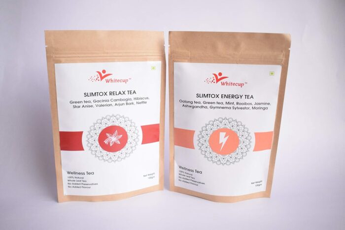 Whitecup SlimTox Energy + Relax green tea | oolong tea organic | weight loss, slimming and body detox, (Each pack 100gm)