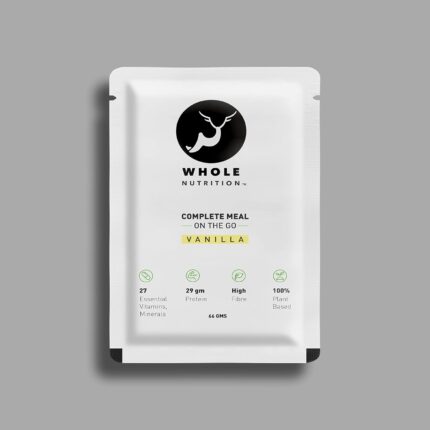 Whole Nutrition Vegan Meal (Complete food), 29g Protein,5g fiber 27 Vitamins & Minerals, Non-Dairy, Lactose Free (VANILLA, 66GM)