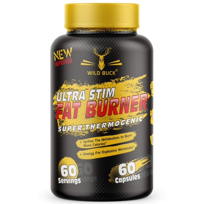 Wild Buck Ultra Stim Super Thermogenic Fat Burner For Weight Loss, Promotes Weight Loss & Metabolic Rate, Natural Weight Loss Supplement | Weight Management, Fat Loss & Calories Burner - 60 Capsules