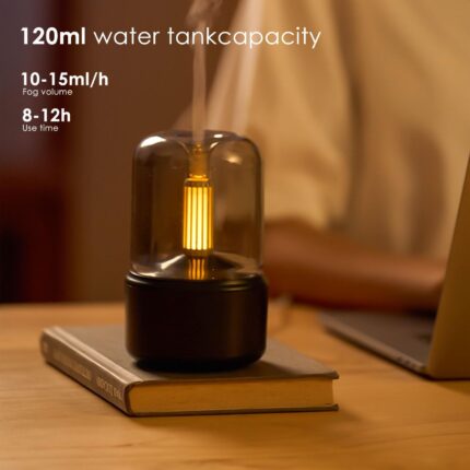 Wisik enterprise 2 in 1 Table Lamp and Air Humidifier Candlelight Effect Essential Oil Diffuser for Home, Office, Car, Room Electric Air Humidifier Mist Maker Fogger Candlelight Effect (1 pcs)
