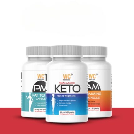 Women Core Weight Loss Combo – AM Slimming + PM Fat to Fit + Slim Maxx Keto – Burn Fat, Boost Energy, Increase Metabolism – 60 Capsules Each – Ayurvedic