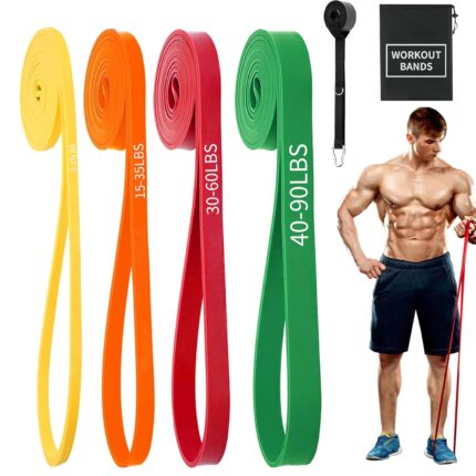 YOVKOK Exercise Bands Resistance Bands for Working Out,Pull Up Bands Set,at Home Workout Equipment,Workout Bands for Men and Women,Stretch Bands for Exercise,Physical Therapy,Fitness