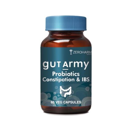 ZEROHARM Gut Army Probiotics For Constipation & Ibs 60 Veg Capsules,100 Billion Cfu For Constipation Relief,Stomach & Colon Cleanser,Diarrhea,Bloating & Acidity,Improve Digestive Health,1 Count