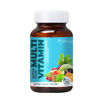 ZEROHARM Multivitamin Tablets for Men - Whole Food Multivitaminn With Essentail Vitamins A, B, C, D, E & Iron, Zinc, Magnesium - Daily Supplements for Immunity & Energy Support - 60 Veg Tablets