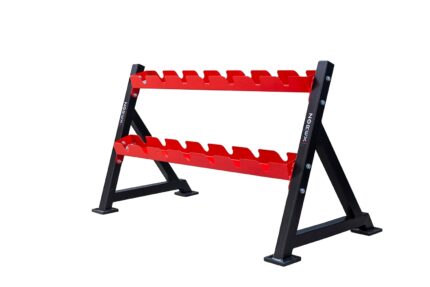 Zorex Fitness ZF-115 (2Tier) Dumble Stand for Home and Standard Weight Multilevel Weight Storage Organizer for Home Gym, Black & Red dumbbell stand for home gym stand for home workout setup gym rack dumbbells weight stand for home gym.