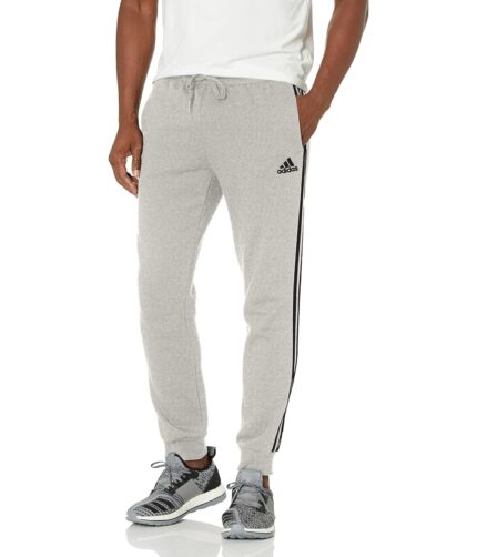 adidas Men's Essentials Fleece Tapered Elastic Cuff 3-Stripes Pants