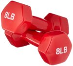 amazon basics Vinyl 8 Pound Dumbbells - Set of 2, Red pounds
