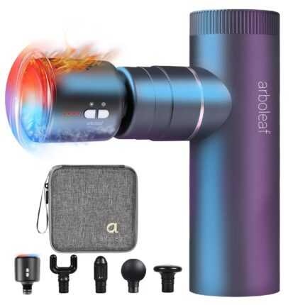 arboleaf Mini Massage Gun with Heat and Cold, Percussion Deep Tissues Muscle Massager, Full-Metal Travel Massage Gun, Portable Handheld Massager for Office Gifts for Him, Home, Athletes