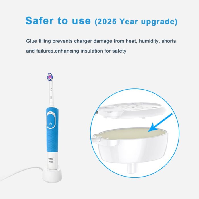 for Oral B Electric Toothbrush Replacement Charger, More Safety Compatible with Most Oral B Braun Toothbrush Charger Base Inductive Model 3757 Charger,Waterproof IPX7 Portable Travel