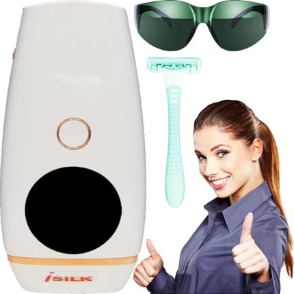 iSILK Ipl Laser Permanent Hair Removal Machine-Portable Painless Home Use Handset Device For Adults At Home Unwanted Bikini|Legs|Underarm|Arm|Body|Facial|Face|Upper Lips|Chin Best Hair Remover,White