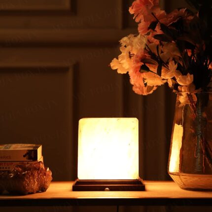 mypoojabox Himalayan Pink Salt Himalayan Pink Salt Cube Glow Lamp (Pink, 6)