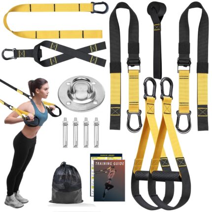 noxozoqm Home Resistance Training Kit,Resistance Trainer Exercise Straps with Handles,Door Anchor, Bodyweight Resistance Straps for Full-Body Workout for Home Gym.