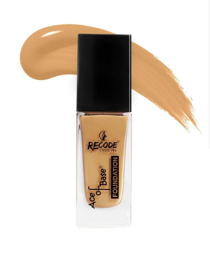 recode Liquid Foundation With Iightweight, Non Fading & Waterproof Formula, Gives Luminous Matte Finish & Medium To High Coverage For All Skins, Shade 06 Calcutta, 30Ml