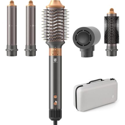 webeauty Hair Dryer Brush, Webeauty 5 In 1 One Step Professional Hot Air Brush Set For Quick Drying, Curling Drying, Straightening Combing, 1000 Watts,Grey