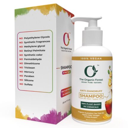 100% Plant-Based Anti-Dandruff Shampoo for Women and Men - Enriched with Tea Tree Oil, ACV and Oats Protein | Sulfate-Free Organic Shampoo for Flaky, Dry Scalp and Itchy Scalp | Vegan and Cruelty-Free