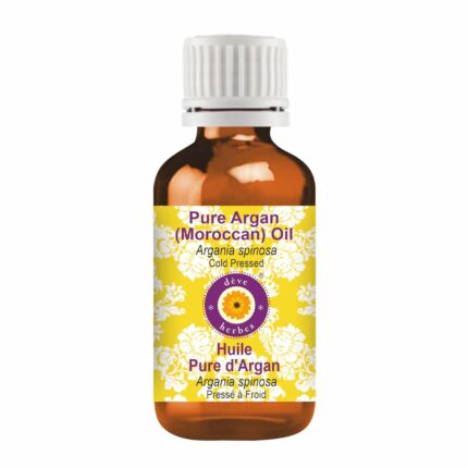 Deve Herbes Pure Argan (Moroccan) Oil (Argania spinosa) | Cold Pressed | Natural | Undiluted | For Diluting Essential Oils | For Hair, Skin & Massage | Men & Women | 10ml