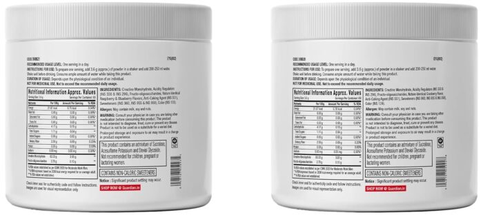 GNC Pro Performance Creatine Monohydrate | Blueberry | 250gm + GNC Pro Performance Creatine Monohydrate | Cranberry | 250gm (Combo pack)