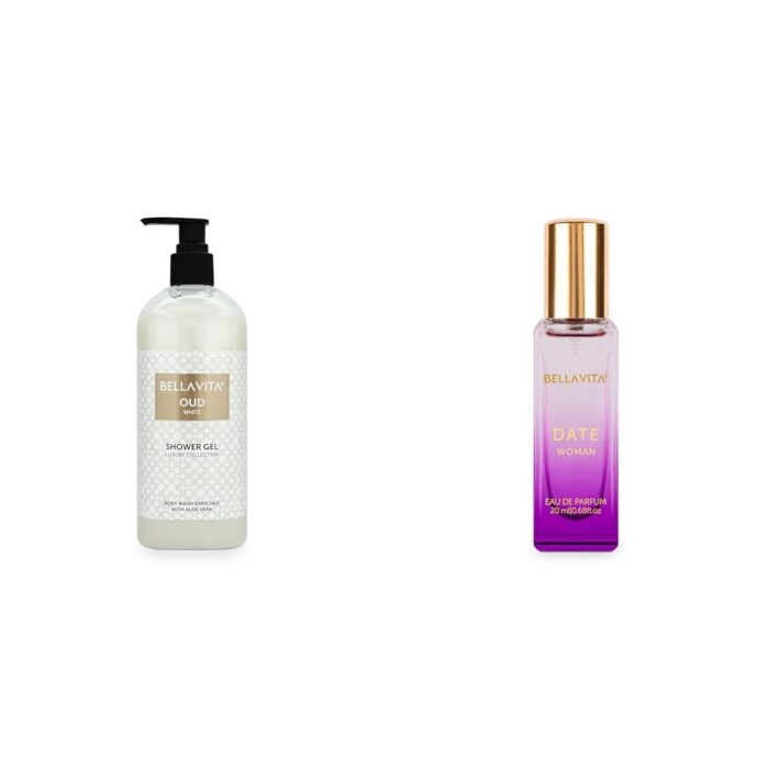 Bella Vita Luxury OUD WHITE Body Wash Refreshing Shower Gel for Deep Cleansing Hydrating Moisturising Softer & Smoother Skin with Aloe Vera 500 ml Date Woman Eau De Parfum