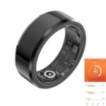 Fitness Tracker Smart Ring, Step Counter for Walking, Heart Rate Blood Oxygen Calorie Sleep Tracker Health Ring, IP68 Waterproof Design, Stainless Steel, 5-7 Days Battery Life(Black, US12)
