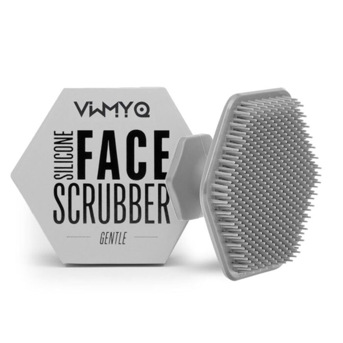 VWMYQ Face Scrubber, Silicone Face Scrubber for Men, Gentle Exfoliator Pad & Massager, Facial Cleansing/Wash Brush - Removes Dead & Dry Skin (Light Grey, Hexagon)