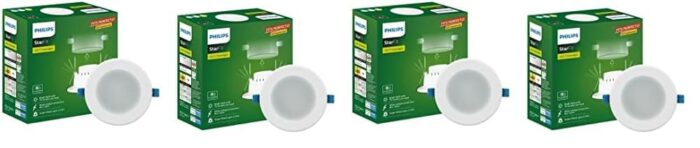 Philips Starfit 7 watt Concealed JB LED downlighter for Ceiling with 3 inch Cut-Out (Natural White, Pack of 4)