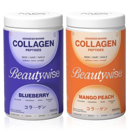 Beautywise Advanced Marine Japanese Collagen Peptides 400g For Skin, Hair & Nail Supplement Radiance|Glutathione, Resveratrol, Hyaluronic Acid & Vitamin (Blueberry and Mango) (50 Servings)