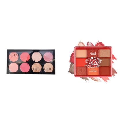Glam 21 Blush Highlighter Palette Silky pigments 24 gm -Chic-01 Floral Hues 9 In 1 Eyeshadow Palette Highly Pigmented Smudge-Proof (7.5 gm) 02- Daisy