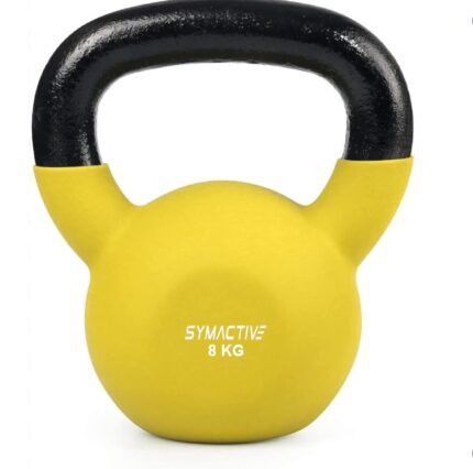Amazon Brand - Symactive Neoprene Coated Solid Kettlebell for Gym Exercises, 8 Kg