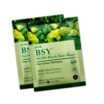 BSY Noni Black Hair Magic Hair color shampoo (20ml x 10 Sachets) | Ammonia Free Hair Color Shampoo for men,Natural Black Permanent Hair Dye Shampoo for women,Noni Fruit Hair Dye,Hair Coloring Shampoo