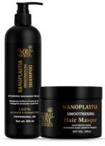 Global Zone Series Premium Nanoplastia Hair Care Set, Smoothening Shampoo and Hair Masque, 500ml Each, Sulphate and Paraben-Free