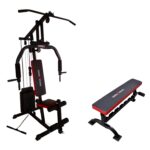 Zorex HGZ-1002 Home Gym Machine All in one equipments for Men Multiple Exercise with Zorex ZF-106 Flat Exercise Bench with Dumbbell Rack for Weight Strength Training Multipurpose(Without Dumbbells )