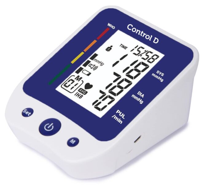 Control D Premium USB Port BP Monitor Automatic Oscillometric Digital Blood Pressure Checking Machine Upper Arm Portable Digital Blood Pressure Monitor BP Machine