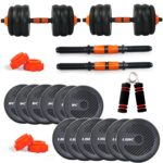 WATSON Premium Rubber Dumbbell Set For Men & Women Fitness, Dumbbell Set With 13Kg (1Kgx4, 1.5Kgx6) Rubber Weight Plates, Hard PVC 14" Dumbbell Rods, Foam Gripper