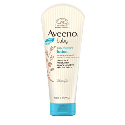 Aveeno Baby Daily Moisturising Lotion for Delicate Skin (227g) & Johnson's Baby Top to Toe Baby Bath 500ml