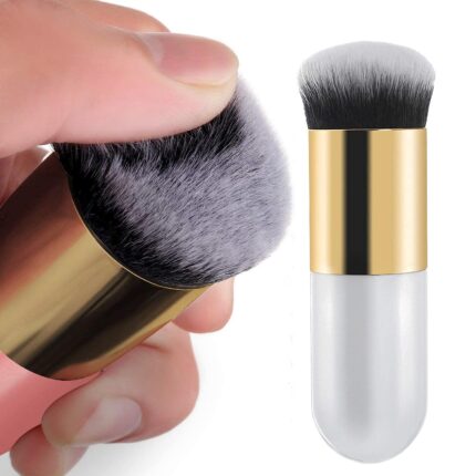 MAPPERZ Foundation Makeup Brush Flat Top, Face Blush Liquid Powder Foundation Brush for Blending Liquid, Cream or Flawless Powder Cosmetics - Black, Pack Of 1
