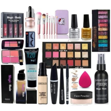 Magic Huda HD Professional Makeup Combo Kit For Women & Girls All Products In 1, Box For girls and women Waterproof Bridal Makeup kit (Set of 18).
