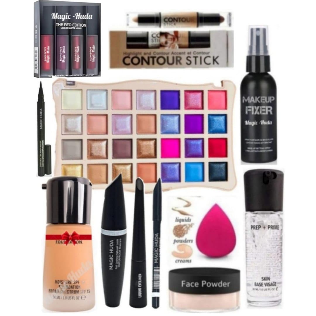 Magic Huda Makeup Combo Kit For Women & Girls All Products In 1 Kit Set Of-12.