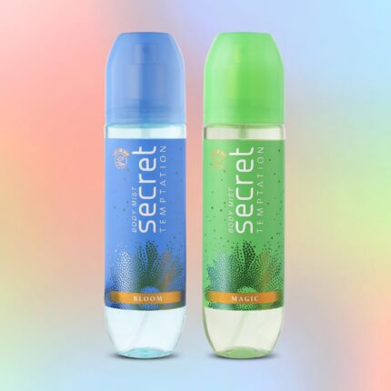 Secret Temptation Body Mist Combo for Women, Pack of 2 (120 Ml Each) l Bloom & Magic Body Mist l Long-Lasting Fragrance l Dermatologically Tested & Safe on Skin