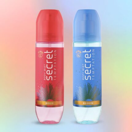 Secret Temptation Body Mist Combo for Women, Pack of 2 (120 Ml Each) l Bold & Bloom Body Mist l Long-Lasting Fragrance l Dermatologically Tested & Safe on Skin l