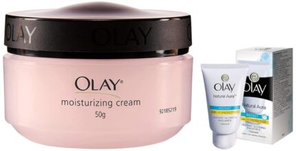 Olay Natural White Light Instant Glowing Fairness Cream, 40g & Olay Moisturising Cream, 50g