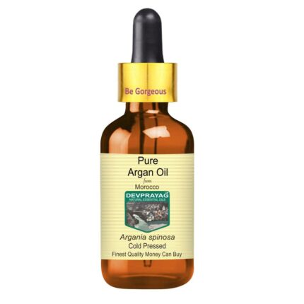 Devprayag Pure Argan (Moroccan) Oil (Argania spinosa) with Glass Dropper | Cold Pressed | Natural | Undiluted | For Diluting Essential Oils | For Hair, Skin & Massage | Men & Women | 10ml