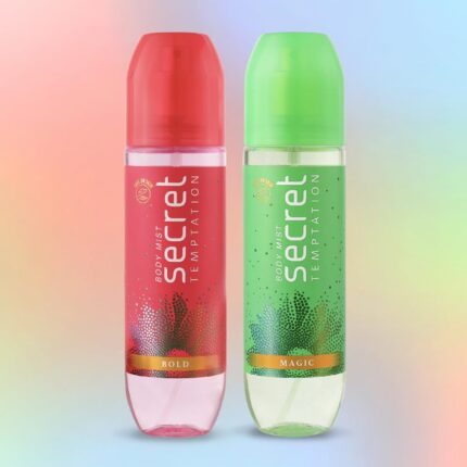 Secret Temptation Body Mist Combo for Women, Pack of 2 (120 Ml Each) l Bold & Magic Body Mist l Long-Lasting Fragrance l Dermatologically Tested & Safe on Skin