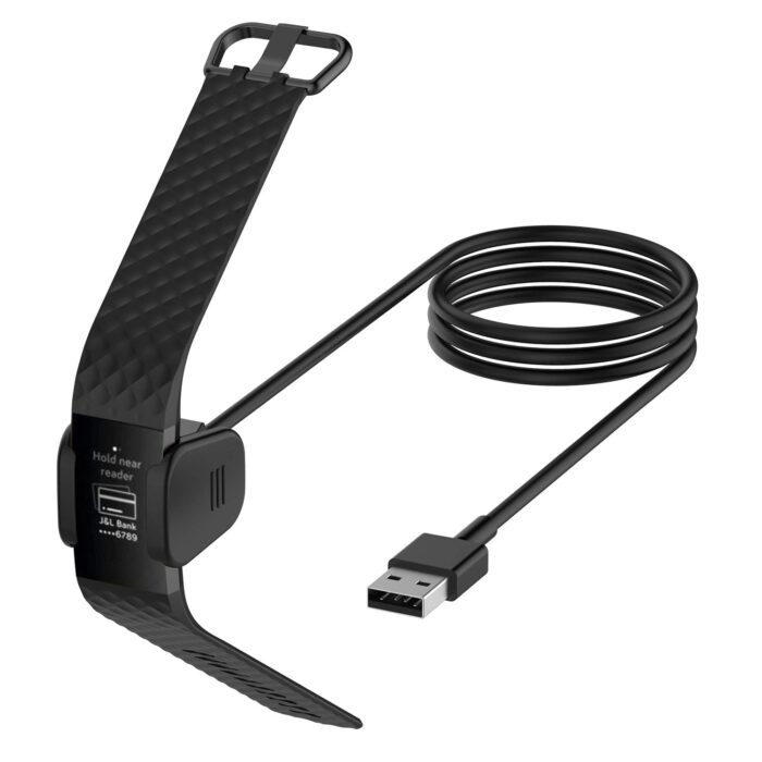 (2 Pack) Charger Compatible for Fitbit Charge 3 Replacement Fast Charging Cable Cradle Station for Fitbit Charge3 Smartwatch（1.6 feet + 3.3 feet ）