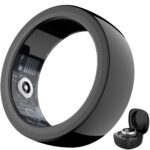 2025 New Smart Ring Health Tracker, Fitness Ring with Sleep Tracker/Heart Rate/Blood Oxygen/Steps/Calories/Distance, No Subscription Fee, IP68 Waterproof Smart Ring with Charging Case - Black Size 8