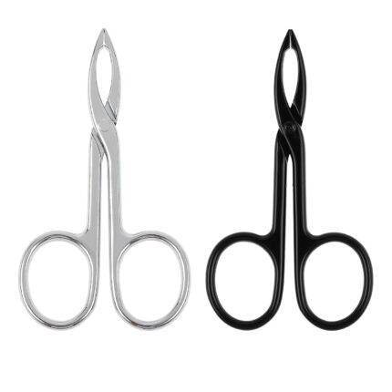 2Pcs Tweezers Scissor Eyebrow Tweezers, Flat Tip Tweezers Hair Plucker Handle Straight Tip Scissor Shaped Eyebrows Tweezers for Hair Plucker Remover Facial Hair Eyebrows Care